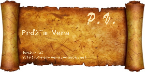 Prém Vera névjegykártya